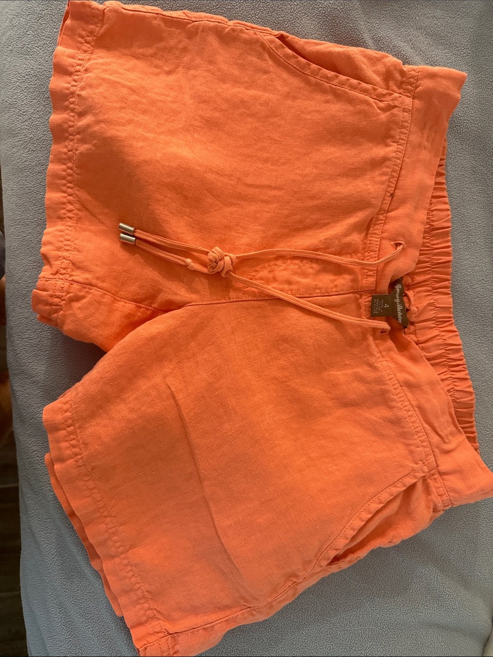 Tommy Bahama Orange High-Waist 100% Linen Shorts
